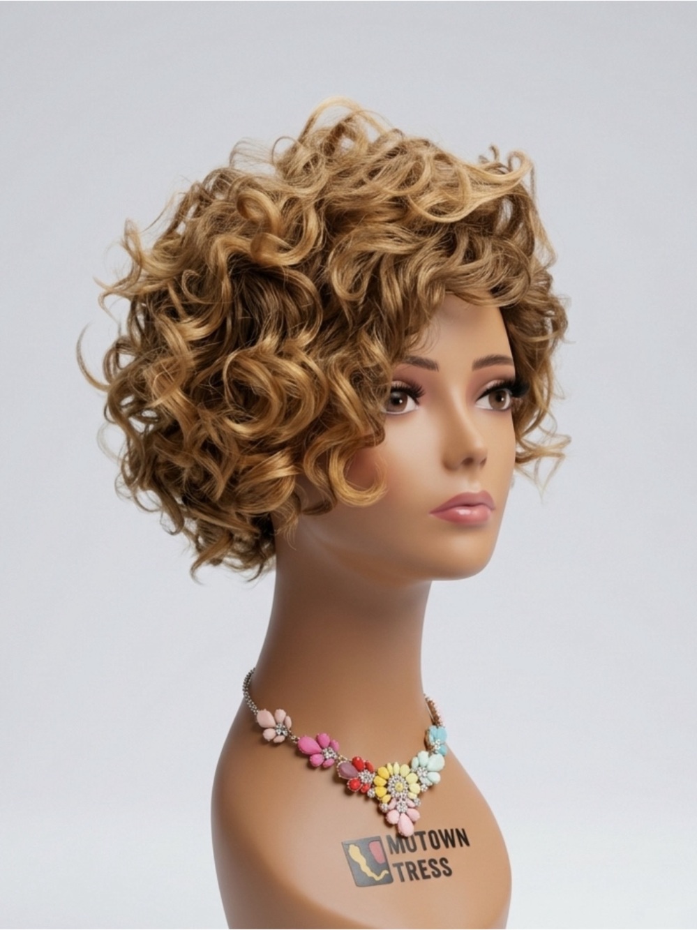 Short Curly Golden Blonde Wig